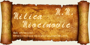 Milica Miočinović vizit kartica